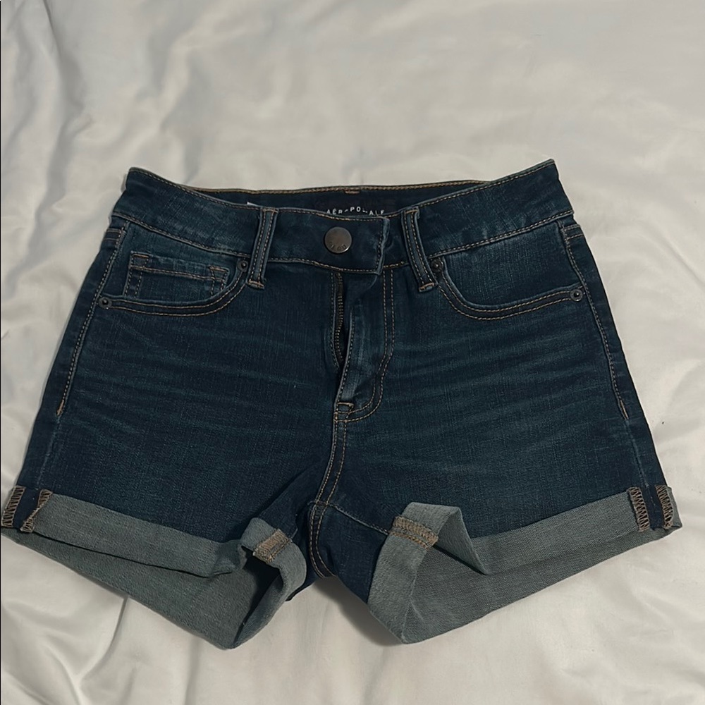 Dark Blue Denim Women's Jean Shorts Aéropostale